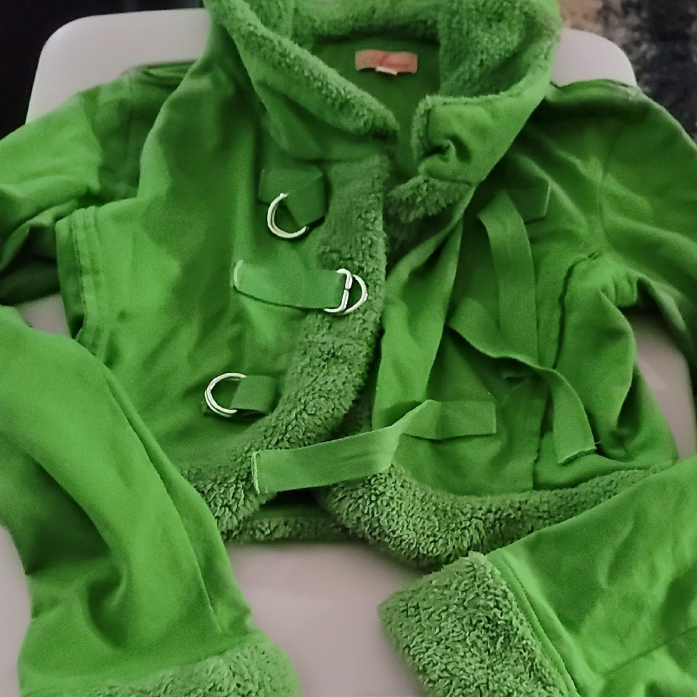 Adriana New York Green Teddy Jacket